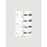 Пелёнка Mjolk Retro Cars Звёзды трикотаж 85х120 см 2 шт.