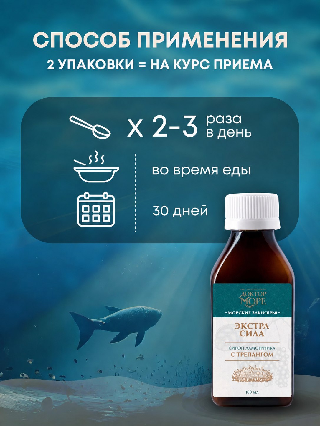 Сироп Экстра сила Доктор Море из лимонника с трепангом 100 мл - фото 4