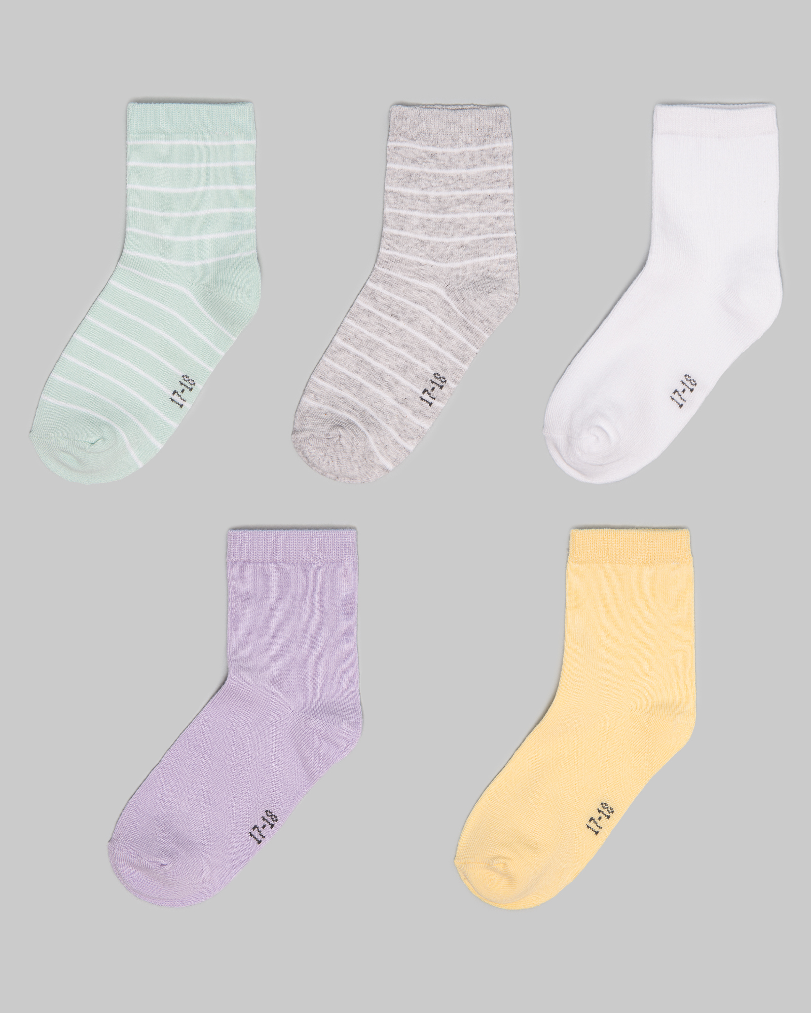 Изображение товара Детские носки Futurino 3 пары хлопок однотонные и полосатые