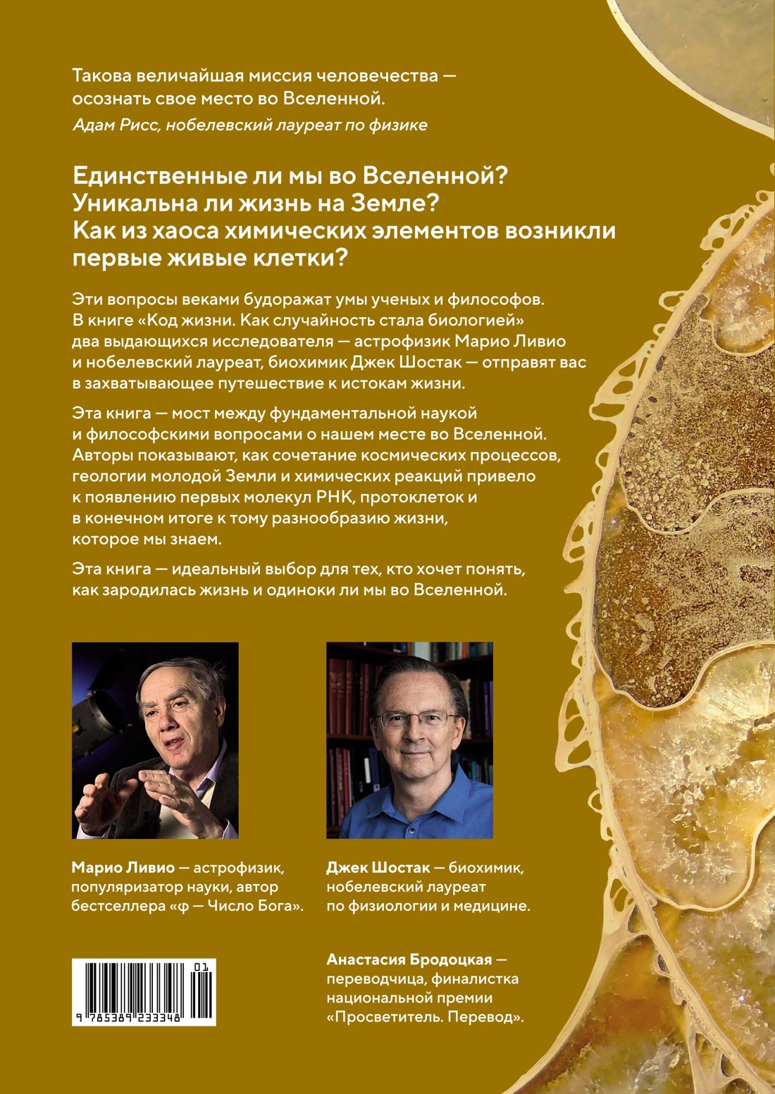 Книга КОЛИБРИ НаучнИнт. Ливио М., Шостак Д. Код жизни. Как случайность стала биологией - фото 3