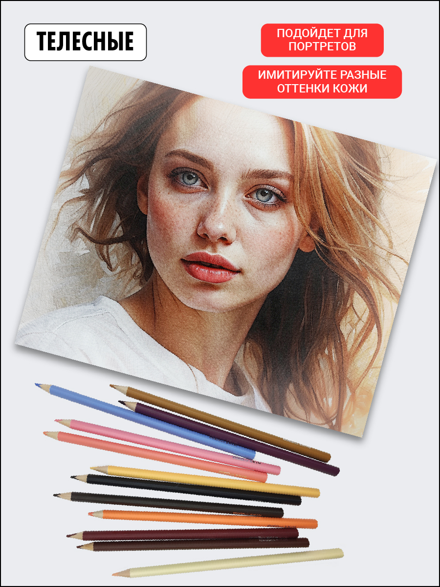 Карандаши цветные AXLER 60 шт. - фото 15