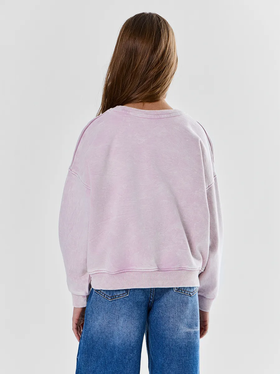 Свитшот Mark Formelle (Марк Формэль) 127993/ACID WASH сиреневый +печать - фото 6