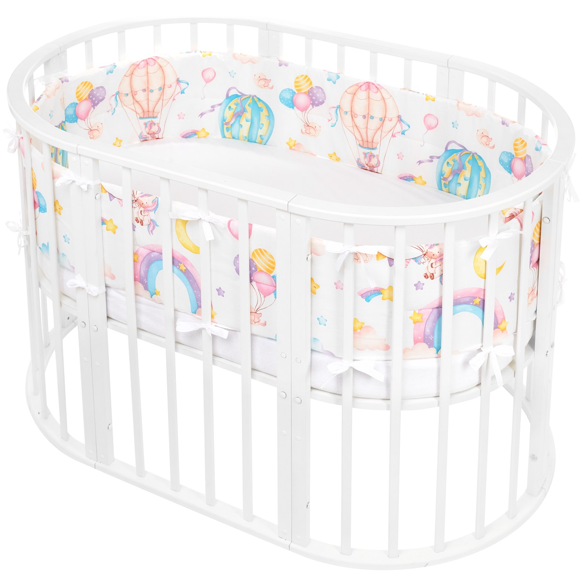Бортики в кроватку Lemony kids Rainbow 2 части по 180 см Розовый - фото 1