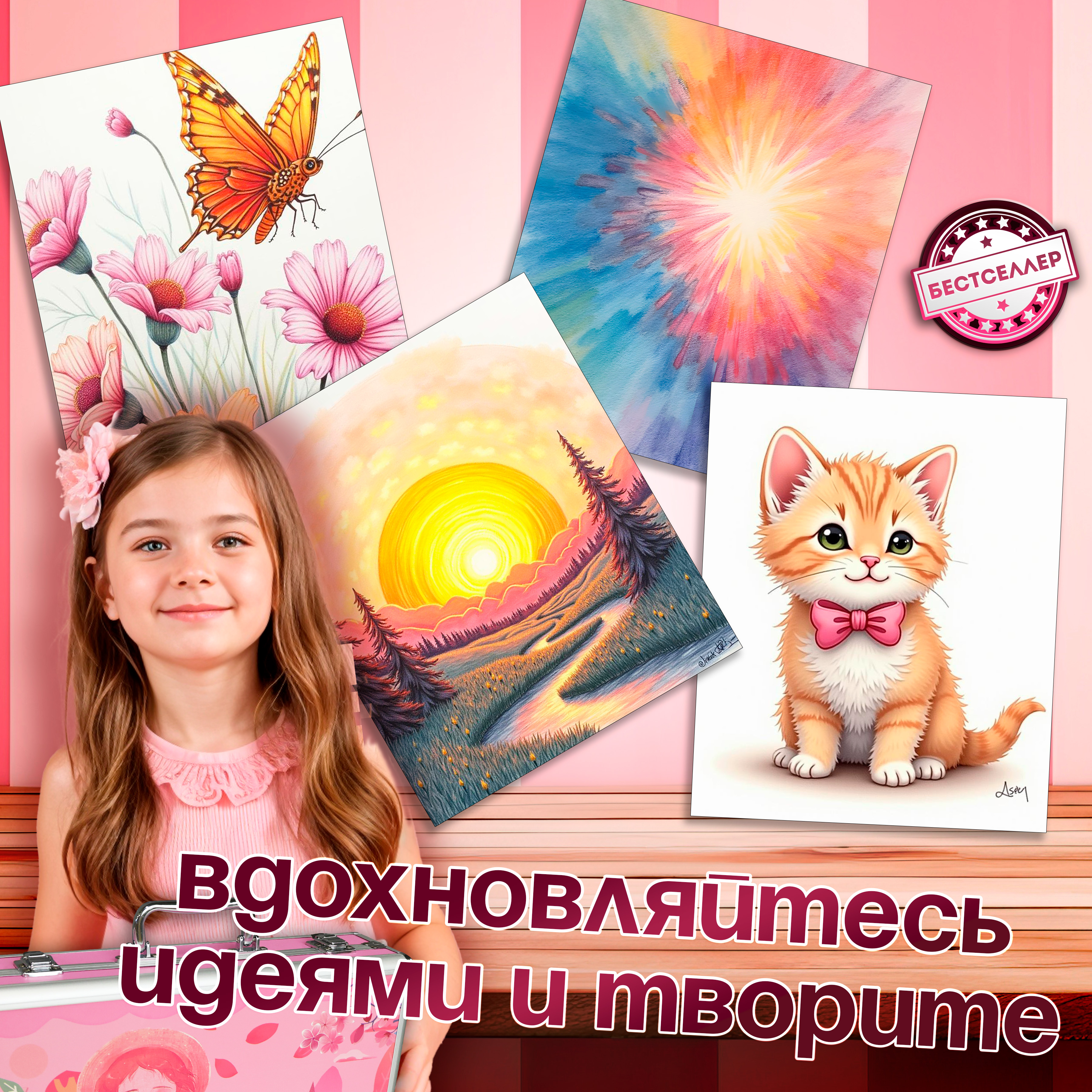 Набор для рисования Бестселлер Творческий набор роспись по холсту 158 шт. - фото 16