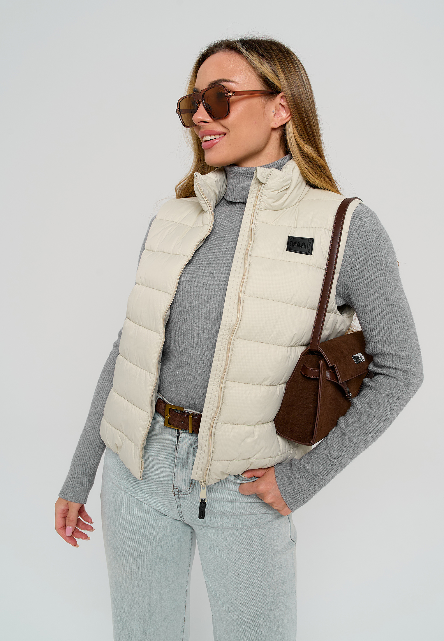 Жилет Stylish AMADEO AV-8508-бежевый - фото 11