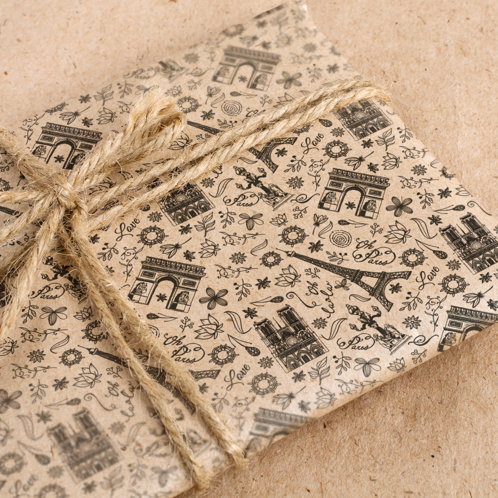 Подарочная крафт бумага Gift Mania для упаковки подарков и конфет 10 м Париж - фото 7
