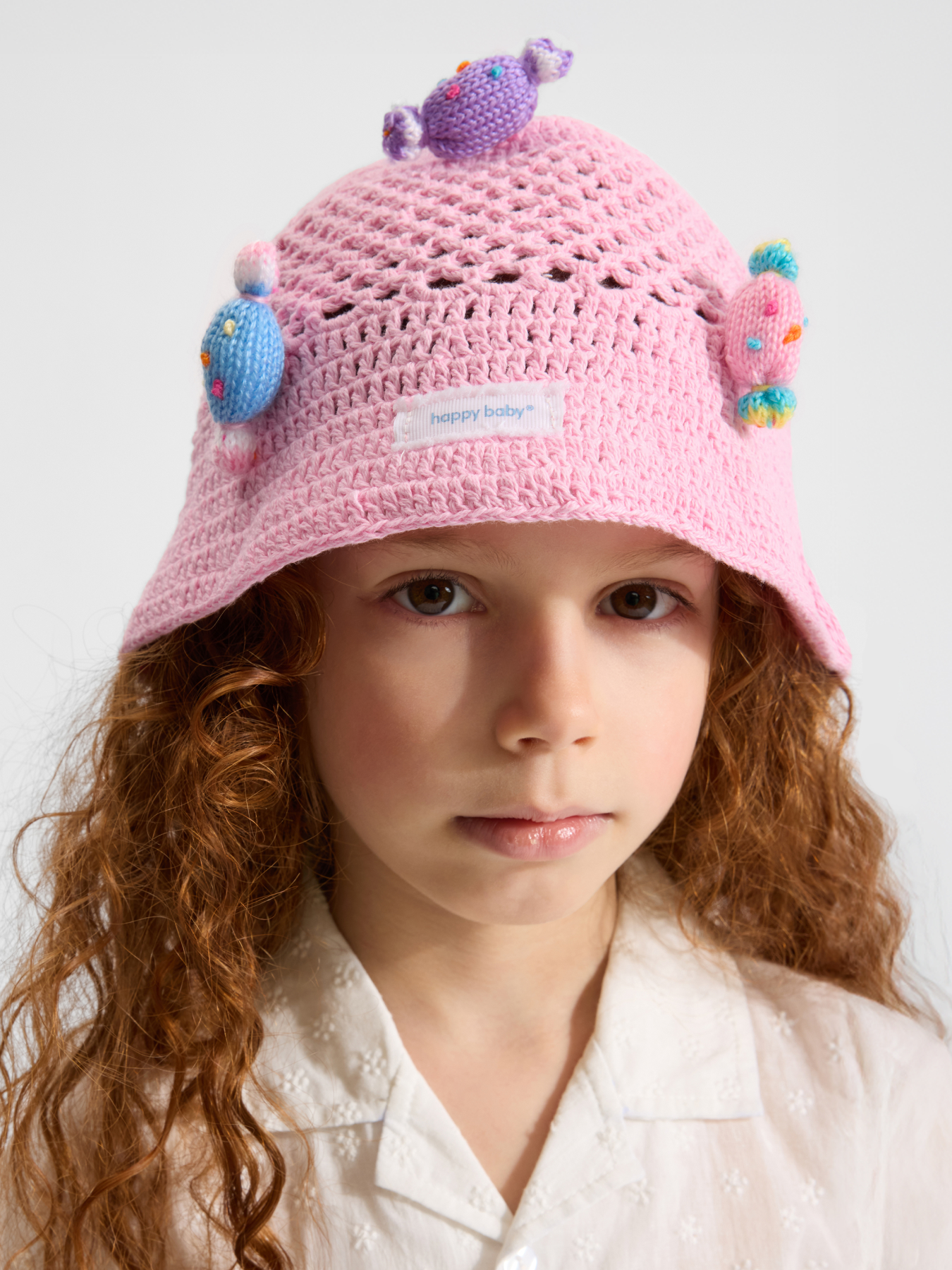 Изображение товара Панама Happy Baby 48 Летняя детская панама с ажурной вязкой