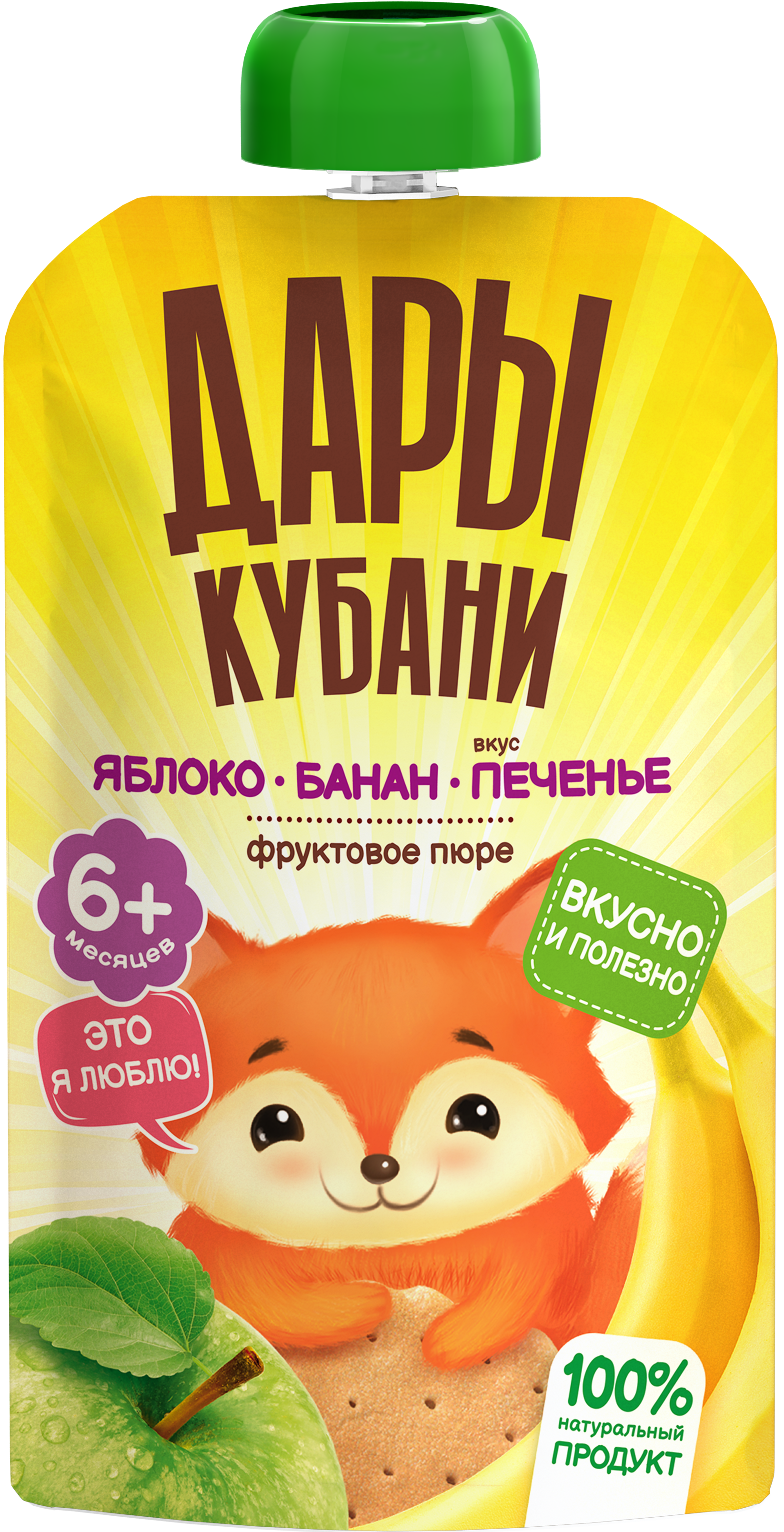 Пюре Дары Кубани Яблоко-Банан-Печенье с 6 мес 90 г 12 упак. - фото 2