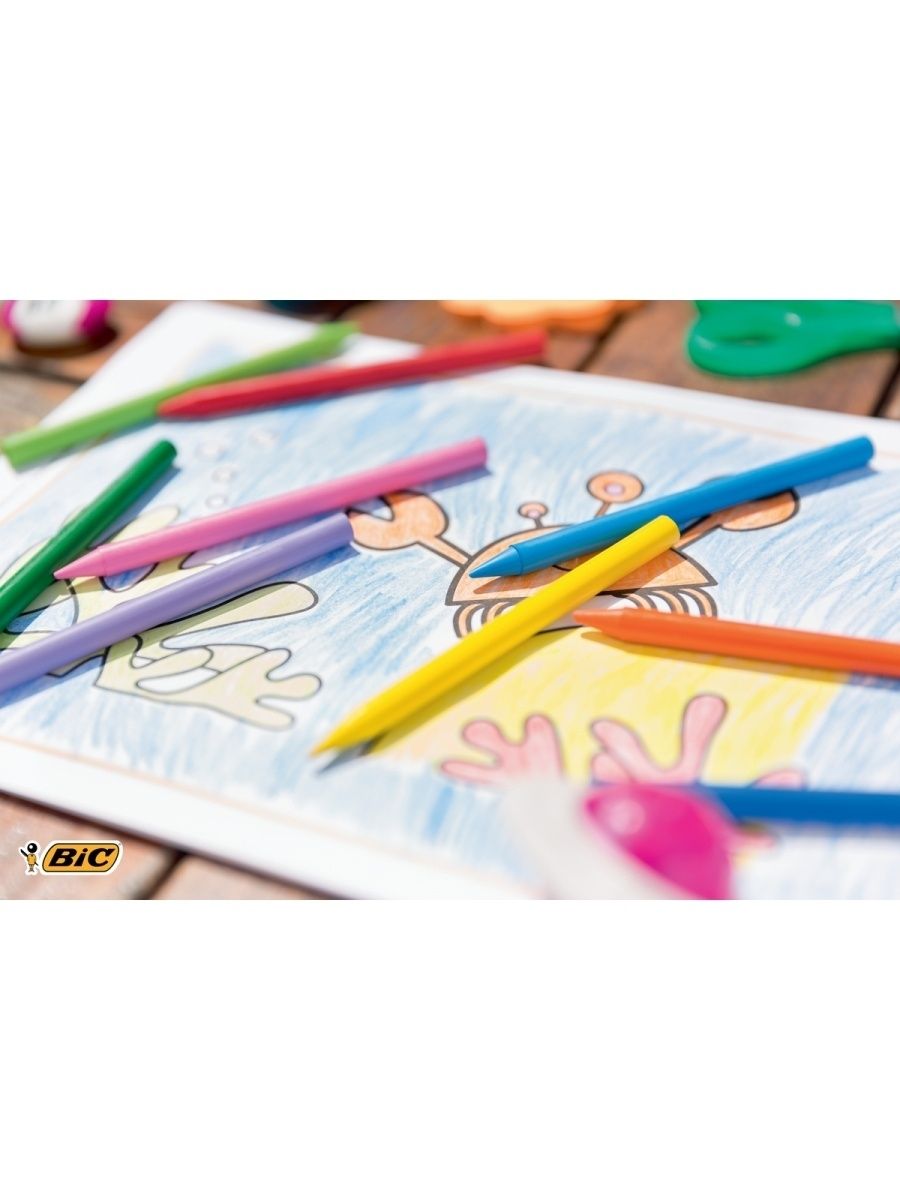 Восковые мелки BIC 12 шт. - фото 2