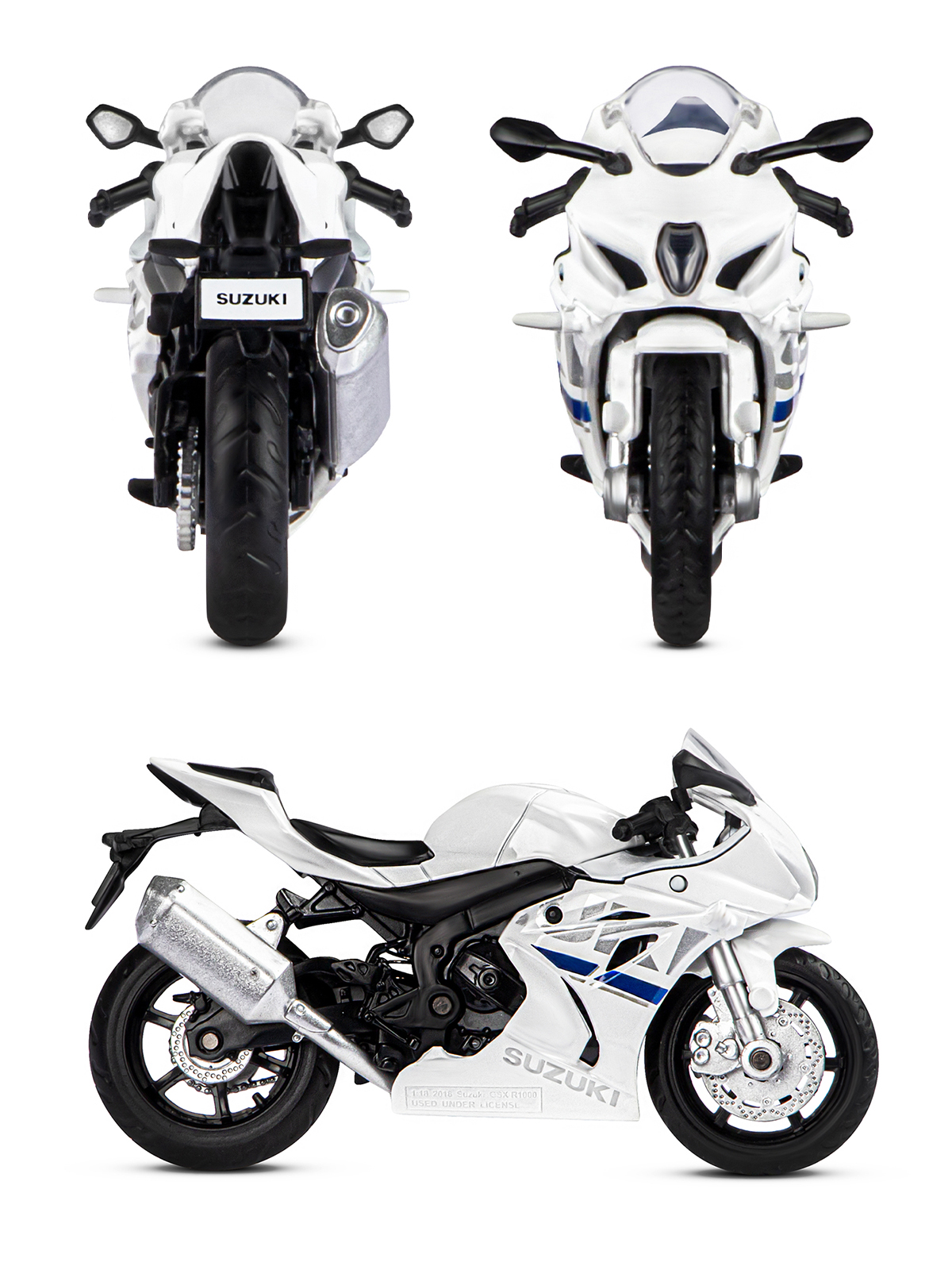 Мотоцикл АВТОпанорама Suzuki GSX R1000 1:18 JB1251600 - фото 6