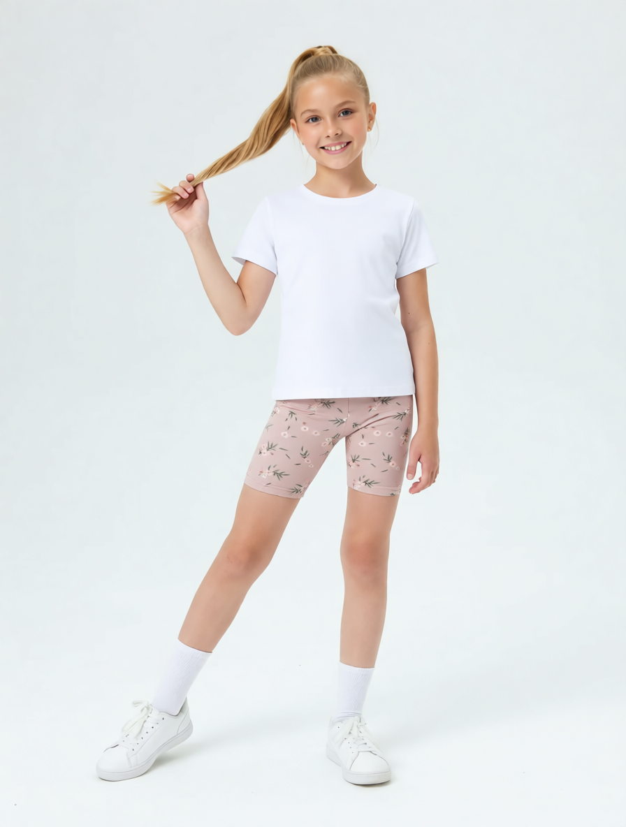 Велосипедки Персона Junior Сказочные цветы бежевые - фото 2