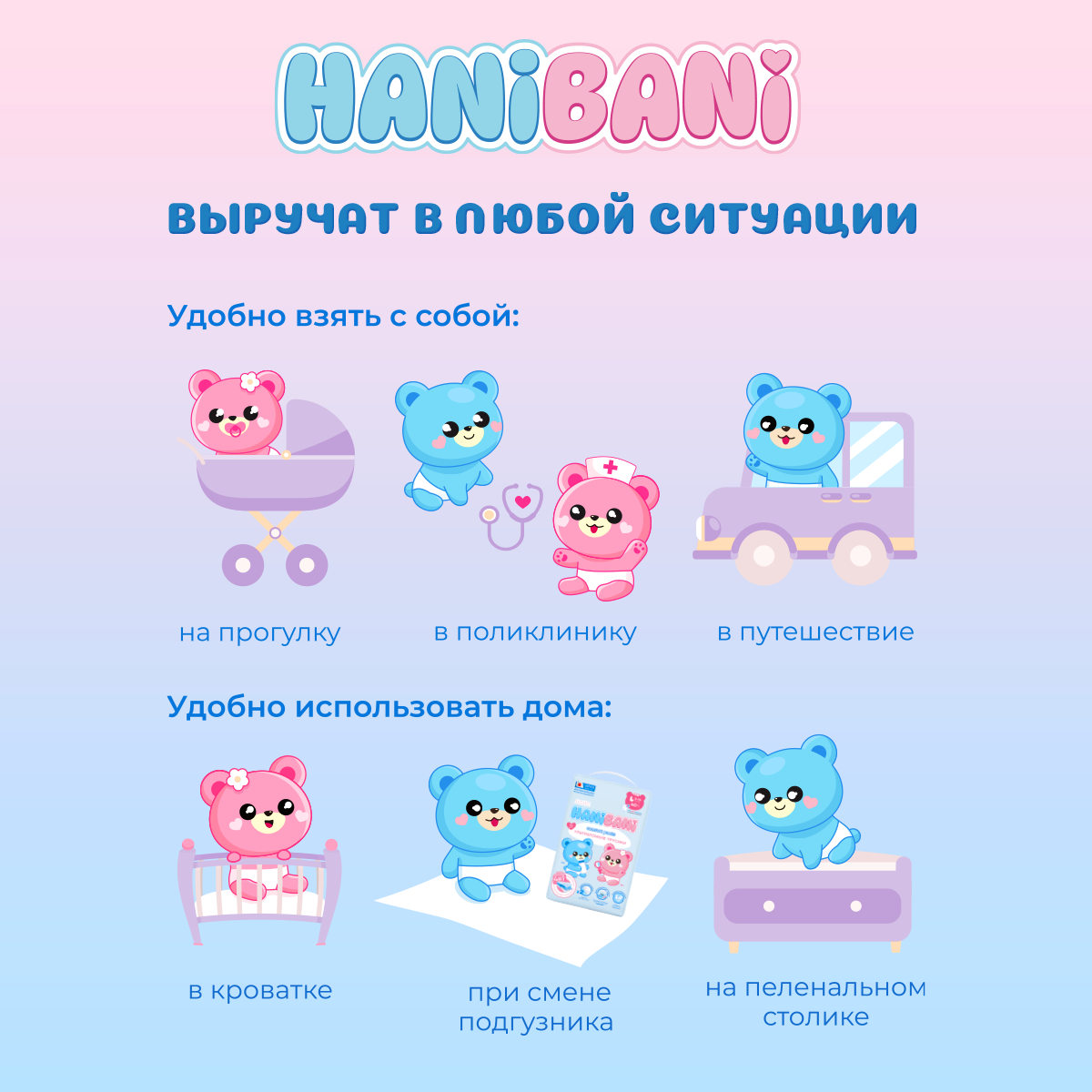 Пелёнки одноразовые HANIBANI 60х90 см 30 шт. - фото 5