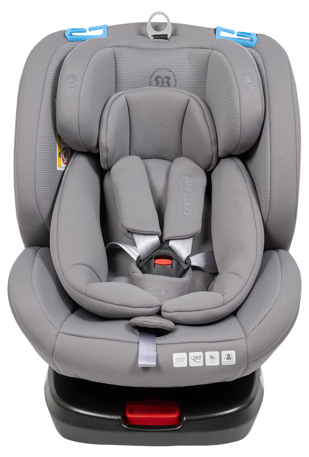 Автокресло Farfello YB102A Isofix 0+/1/2/3 (0-36 кг) серый - фото 9
