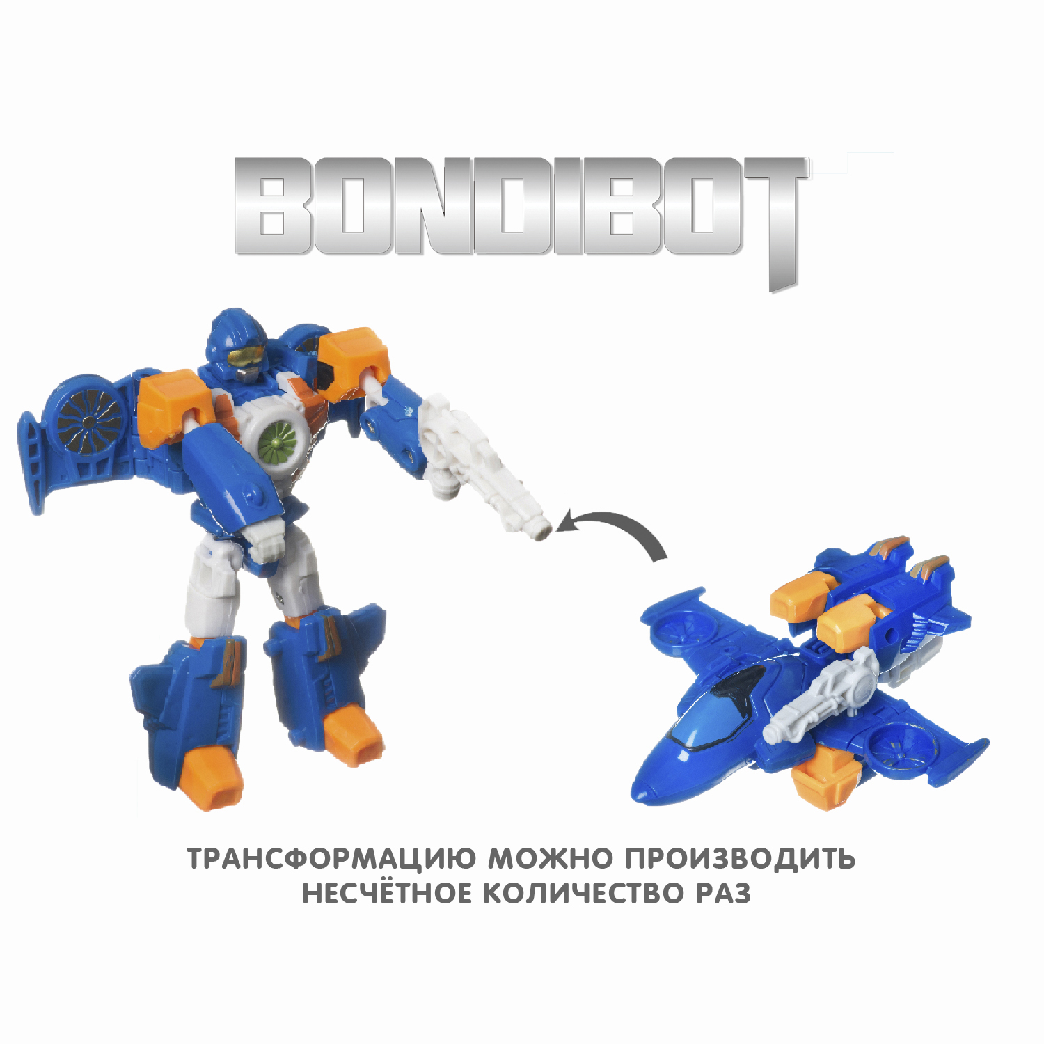 Фигурка Bondibon трансформер Робот Самолет 2в1 - фото 8
