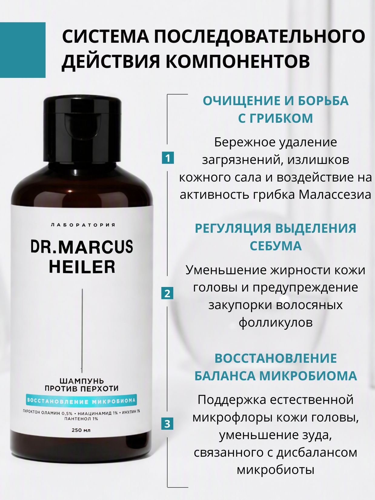 Шампунь DR. MARCUS HEILER Контроль перхоти 250 мл - фото 6