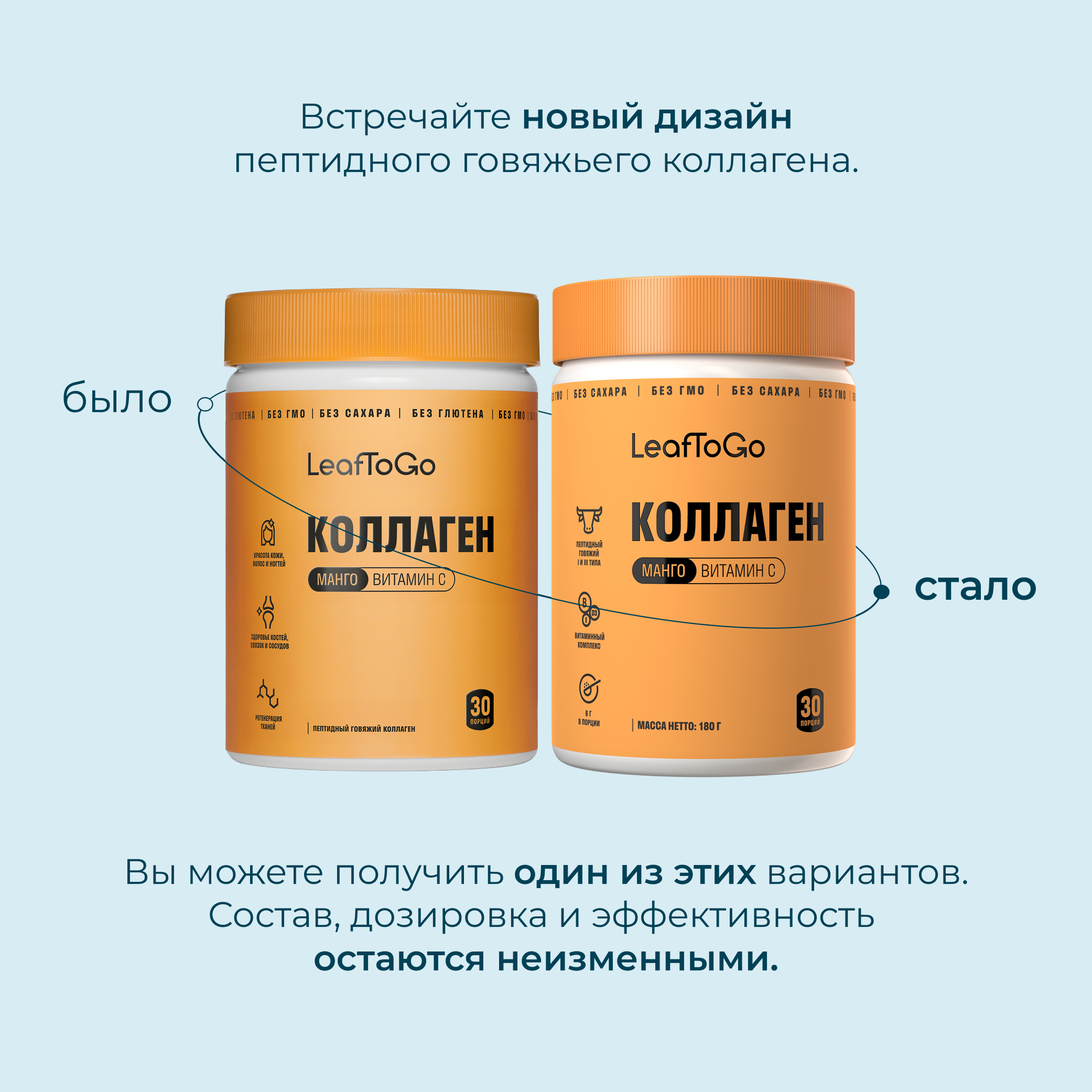 Пептидный коллаген с витамином С LeafToGo со вкусом манго, 180 г - фото 9