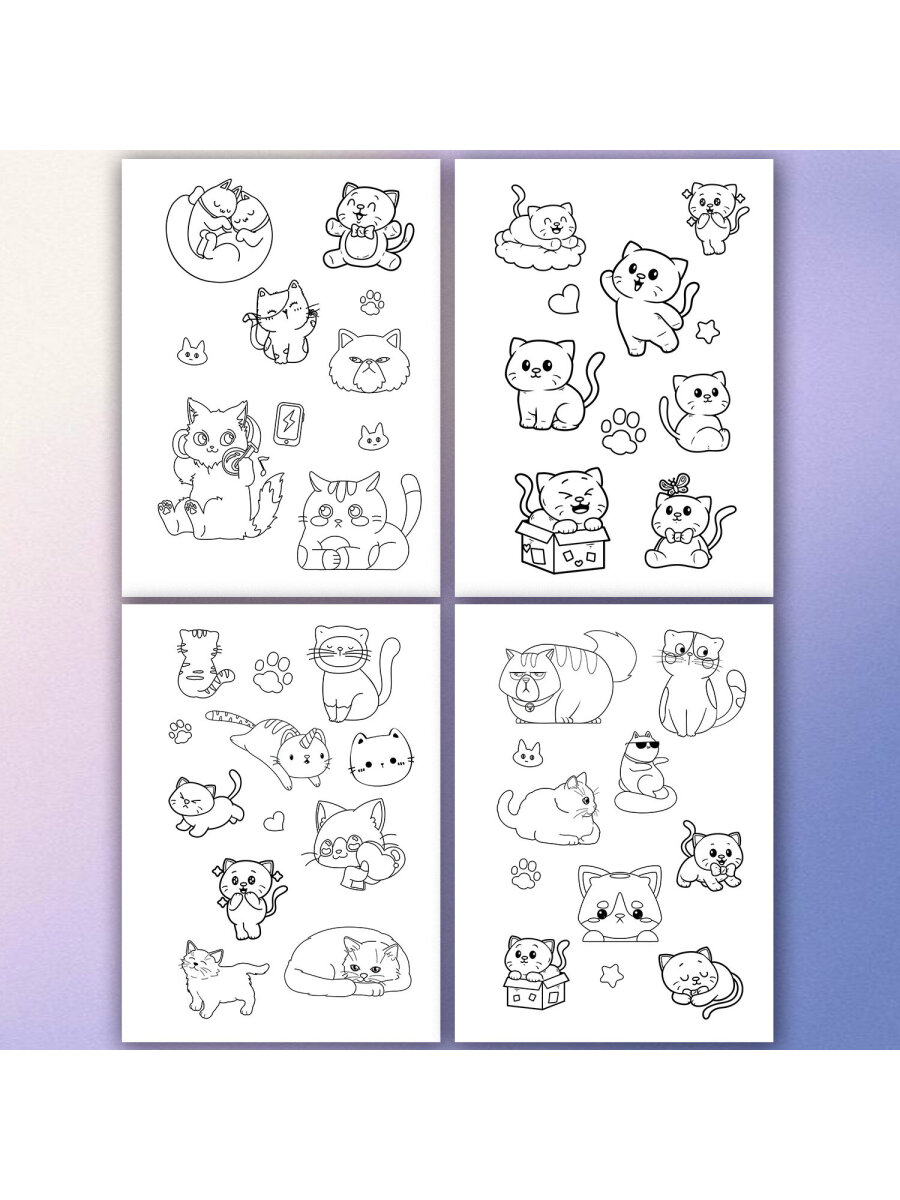 Стикербук с наклейками Brauberg раскраски детские 120 стикеров с котиками - фото 10