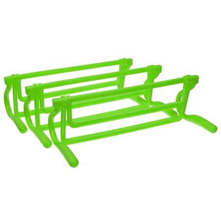 Набор спортивных барьеров STRONG BODY 3 шт. Регулировка уровня высоты: 15 см 22 см и 28 см Зеленые