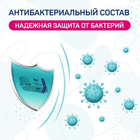 Влажные салфетки AURA антибактериальные 3 упак. 220 шт.