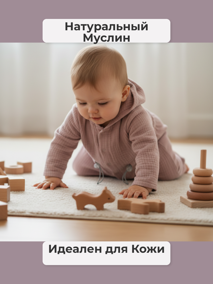 Комбинезон КВАРК лук комбинезон муслиновый для малышей - фото 3