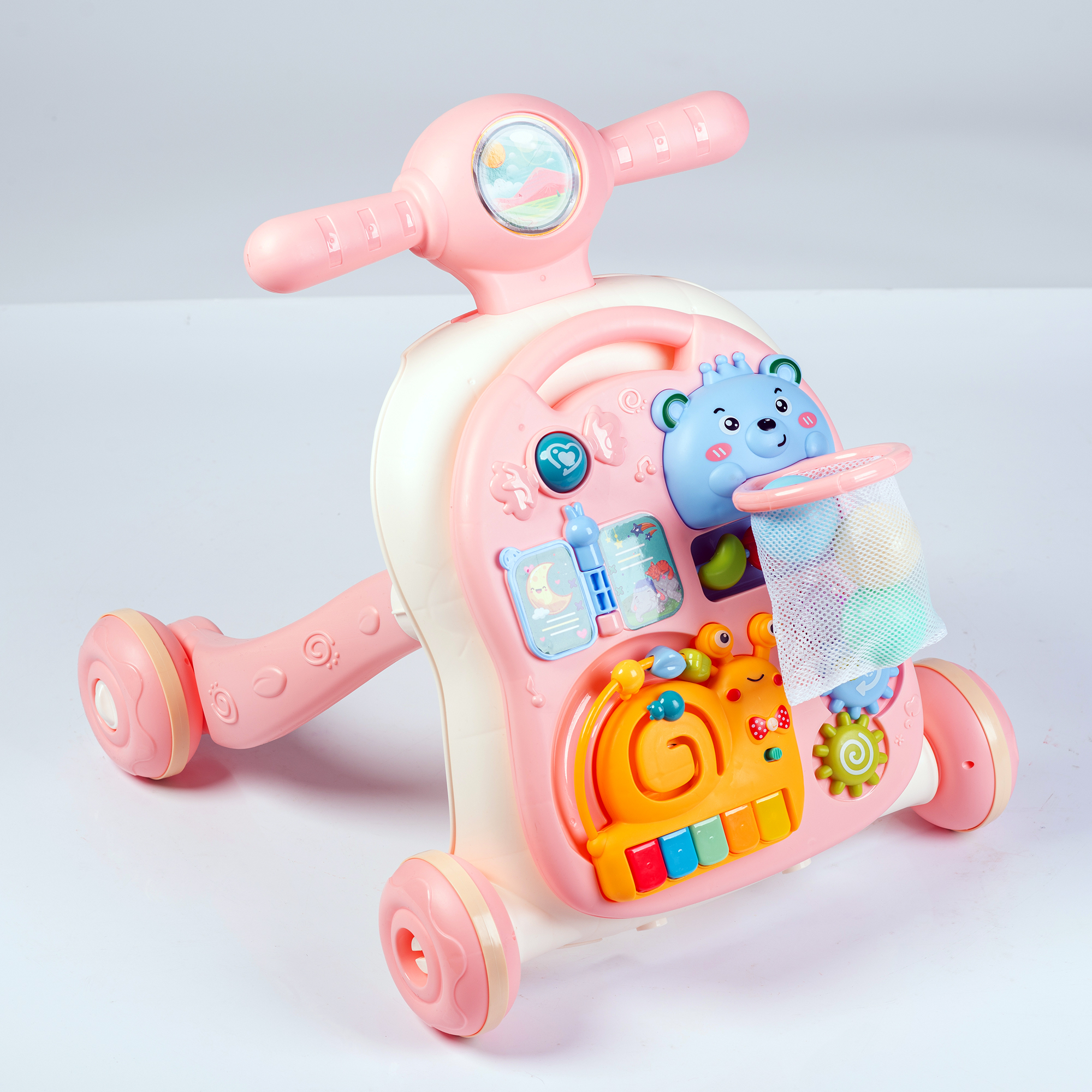 Каталка Babyhit с ручкой розовый - фото 9