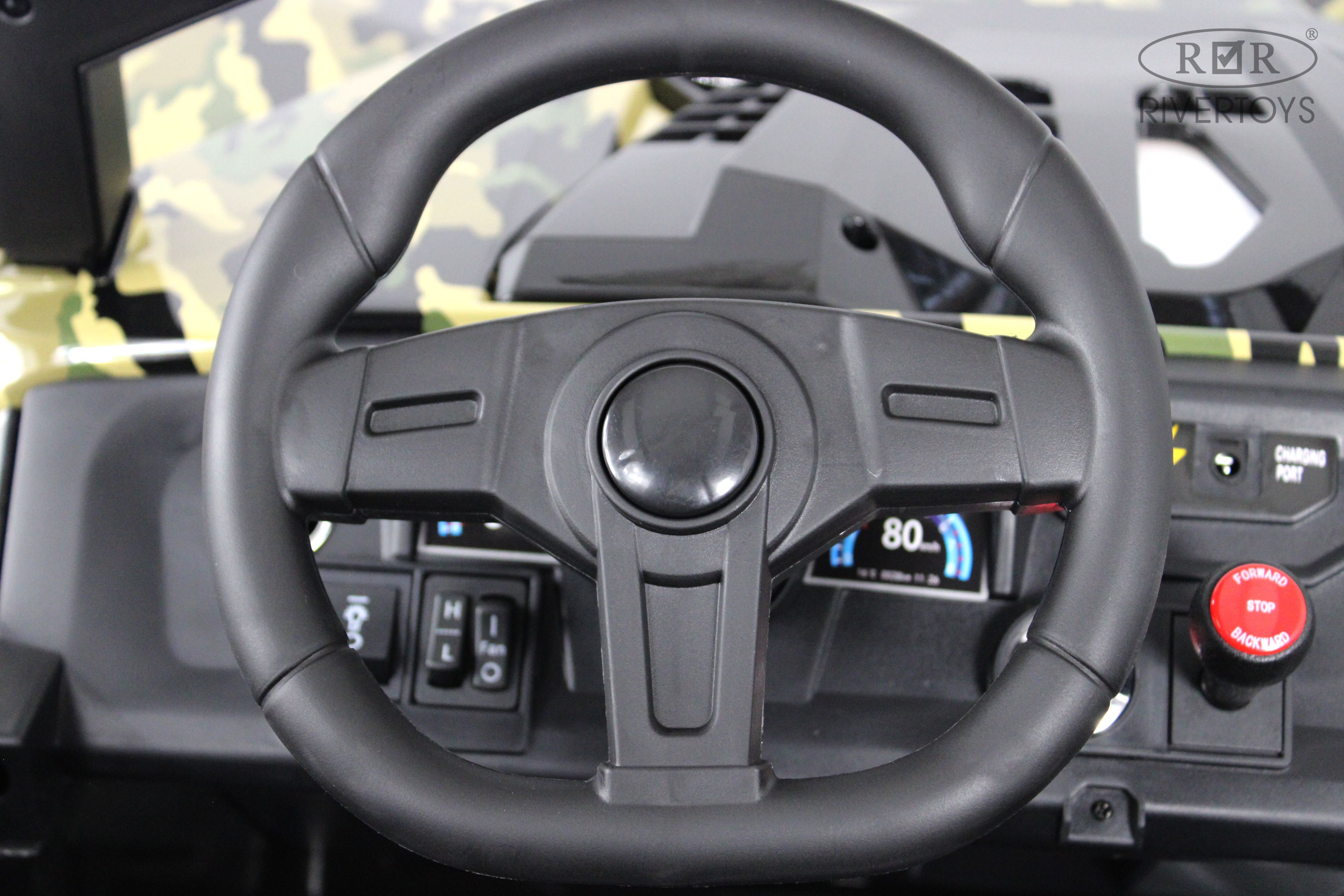 Электромобиль RIVERTOYS A707AA-LUX-NEW-GREEN-CAMOUF С пультом ДУ - фото 26