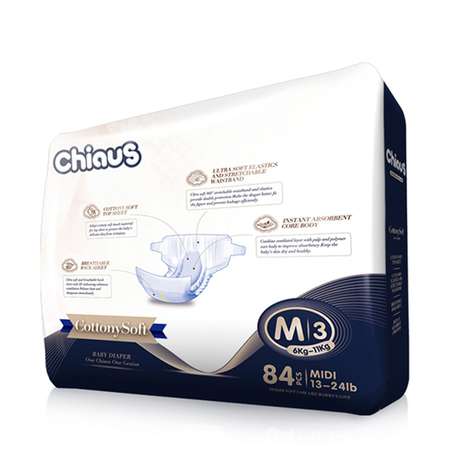 Подгузники Chiaus Cottony Soft M (6-11 кг) 84 шт.