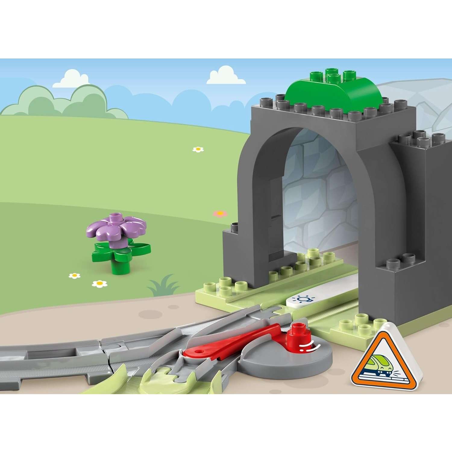 Конструктор LEGO DUPLO Железнодорожный туннель и пути блочный - фото 3