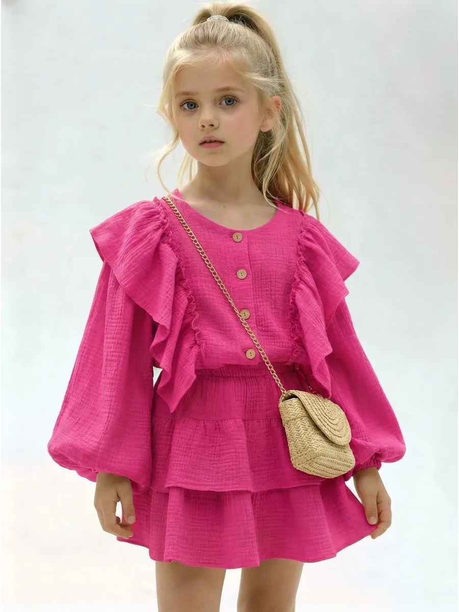 Блузка и юбка Leli dress костюм_муслин_с_юбкой_фуксия - фото 8