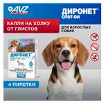 Антигельминтик для собак АВЗ Диронет Спот-Он 4пипетки