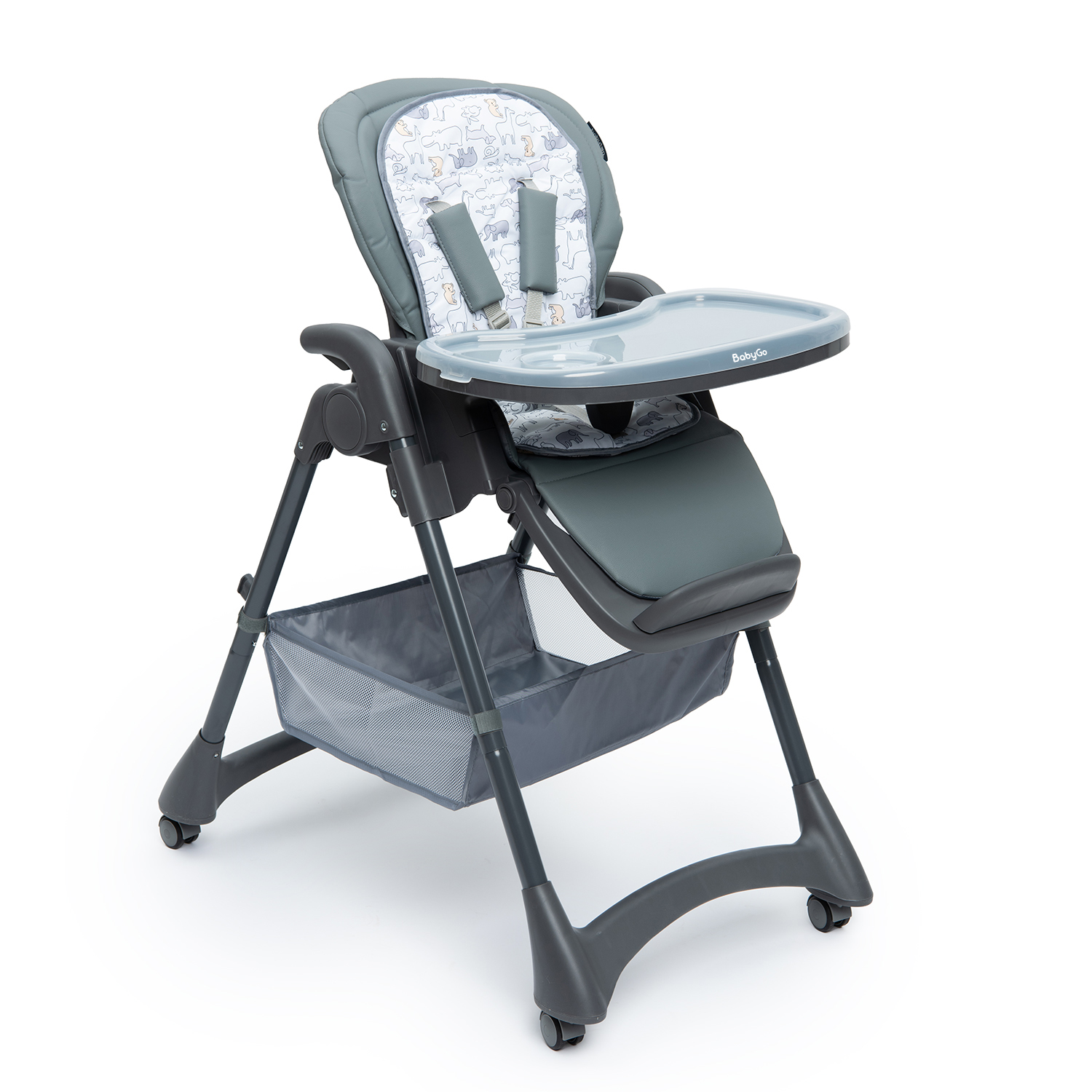 Стульчик для кормления BabyGo Sweet Meals серый - фото 21