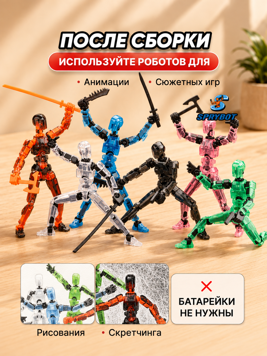 Фигурка TrendToys Сборные шарнирные роботы 6шт - фото 7