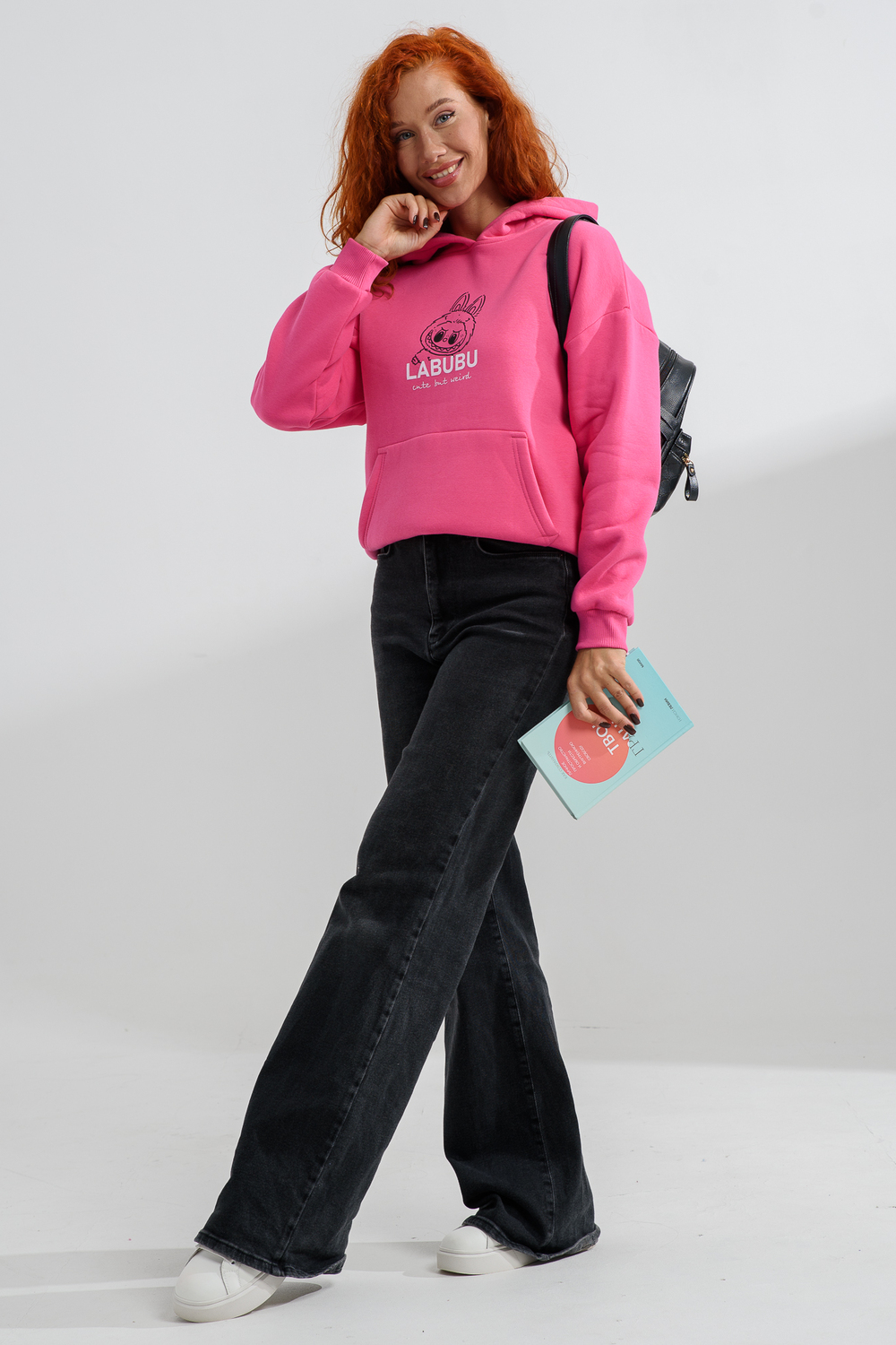 Худи Натали Суслова 8565 розовый+лабубу - фото 9