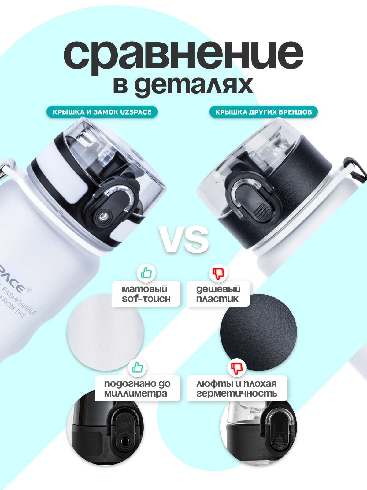 Бутылка UZSPACE 1000 мл - фото 5