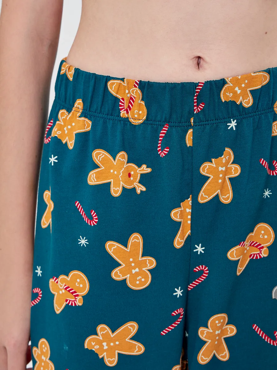 Брюки Mark Formelle (Марк Формэль) 587001/праздничные печеньки на зеленом - фото 3