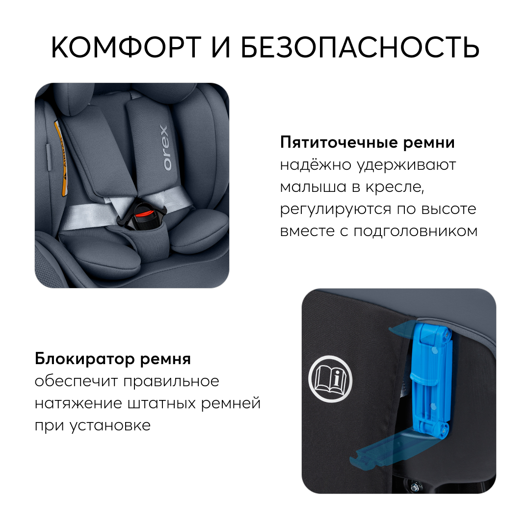 Автокресло Happy Baby Orex Isofix 0+/1/2/3 (0-36 кг) - фото 9