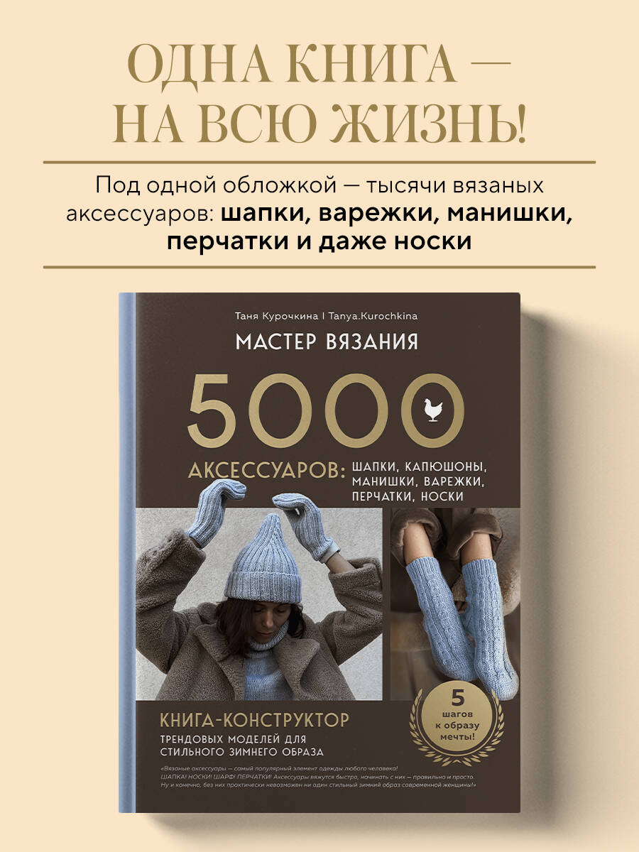 Книга БОМБОРА МАСТЕР ВЯЗАНИЯ. 5000 аксессуаров: ШАПКИ, КАПЮШОНЫ, МАНИШКИ, ВАРЕЖКИ, ПЕРЧАТКИ - фото 1