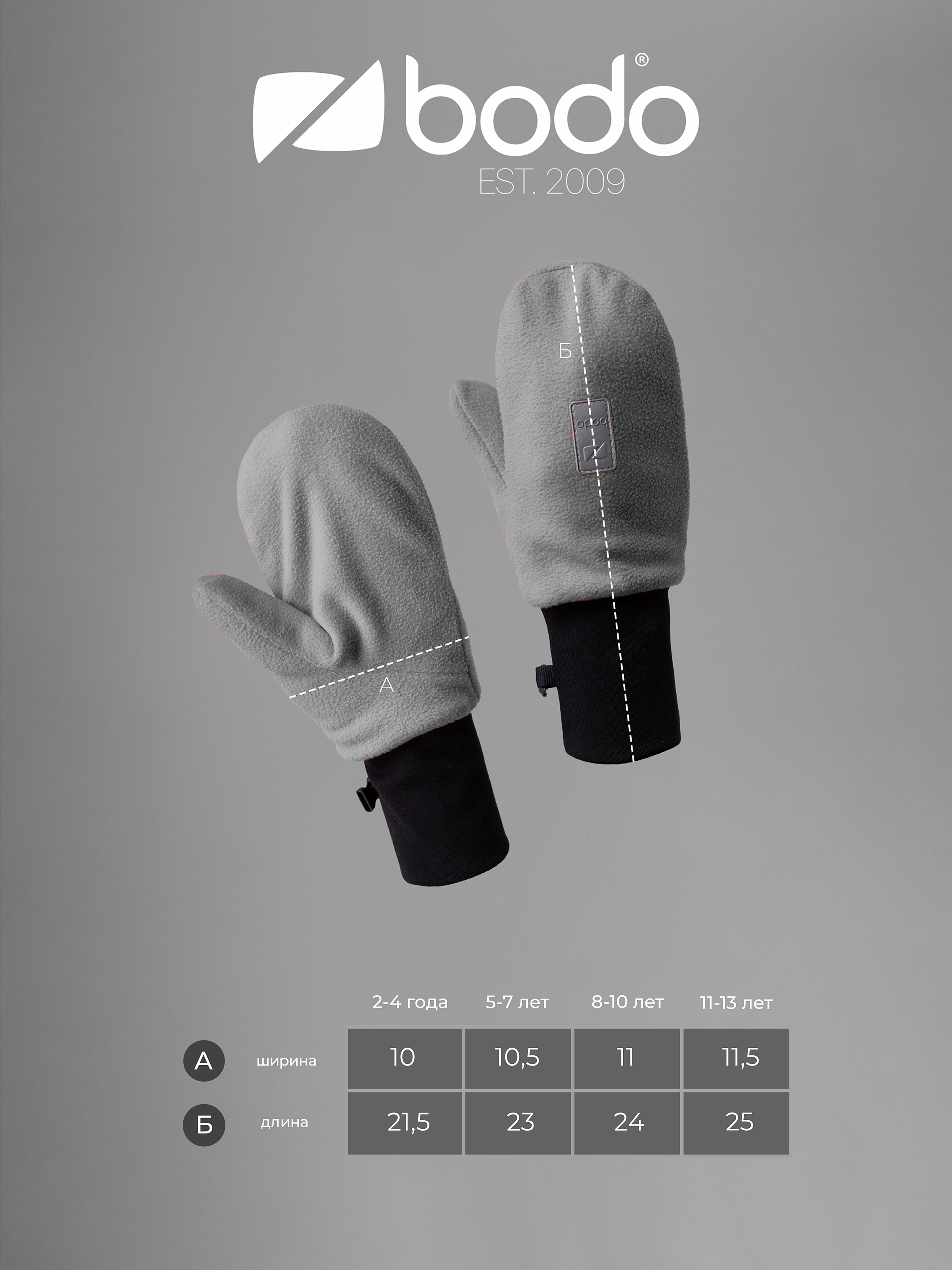 Варежки Bodo 61-3MU_синий - фото 3