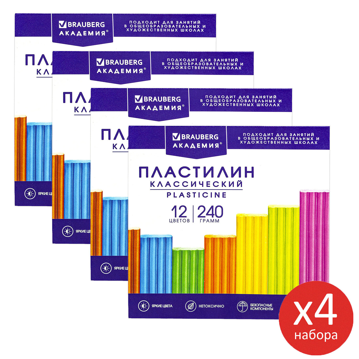 Пластилин Brauberg 12 цв. - фото 2