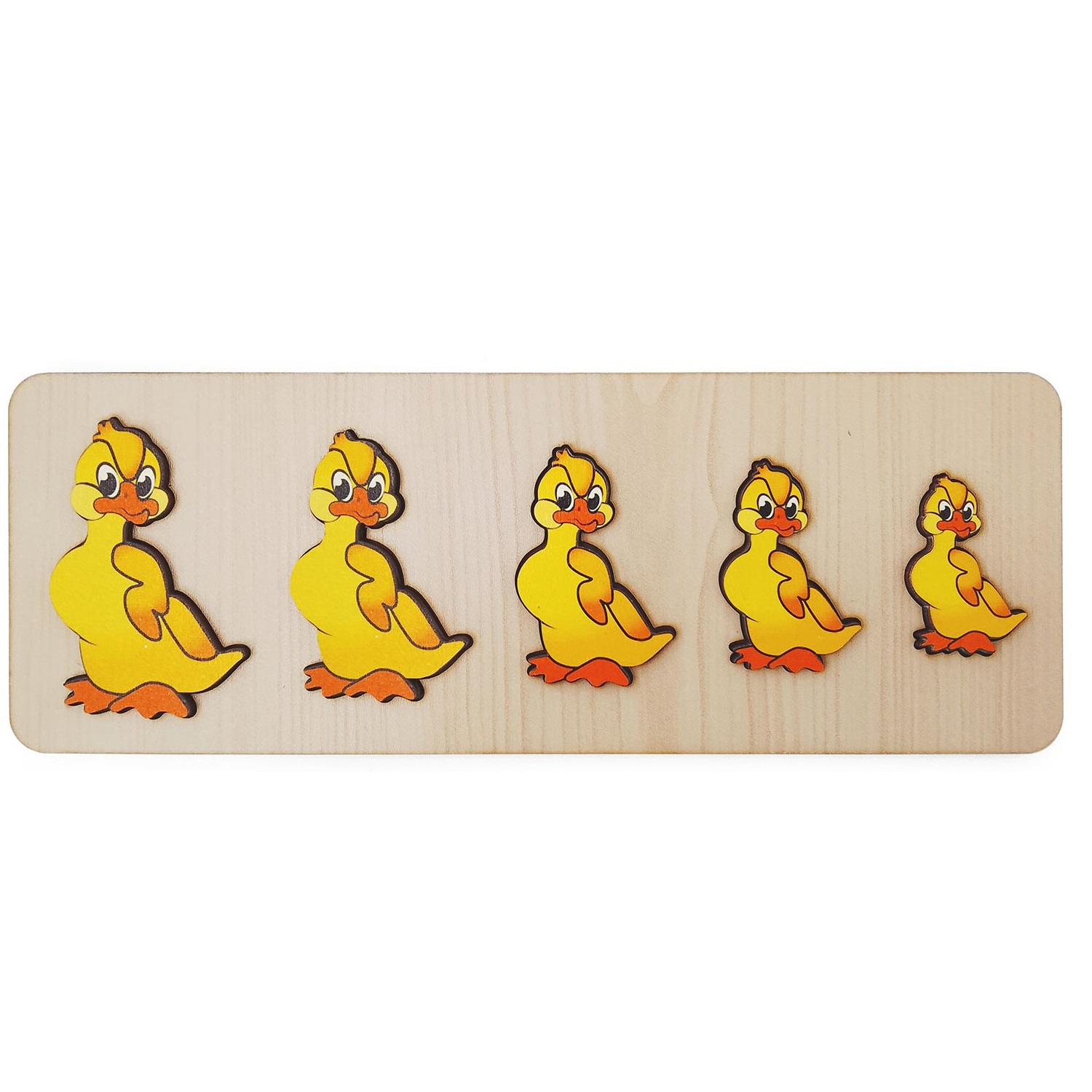 Игрушка Нескучные игры рамка-вкладыш Монтессори Утята - фото 1