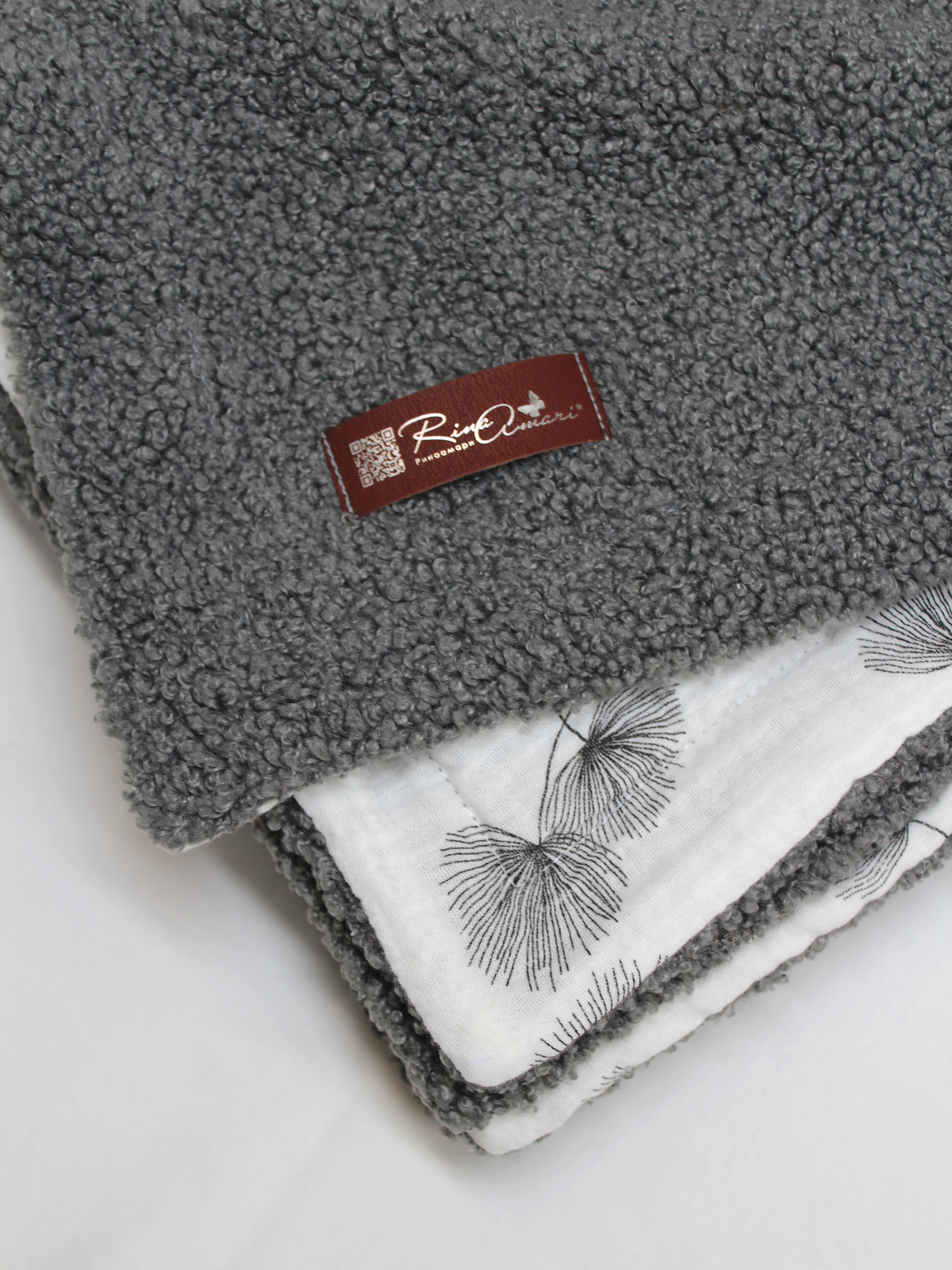 Плед RinaAmari Серый 100 x 75 см хлопок - фото 14