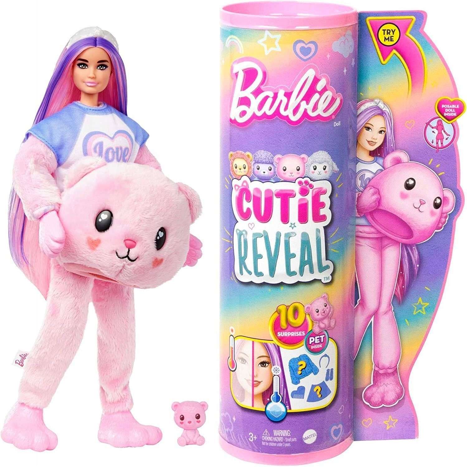 Кукла модельная Barbie Cutie Reveal Мишка HKR04 - фото 1