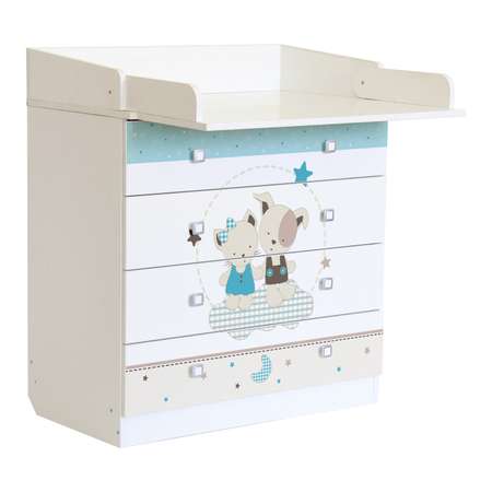 Комод Polini kids Simple 1580 Лучшие друзья Белый