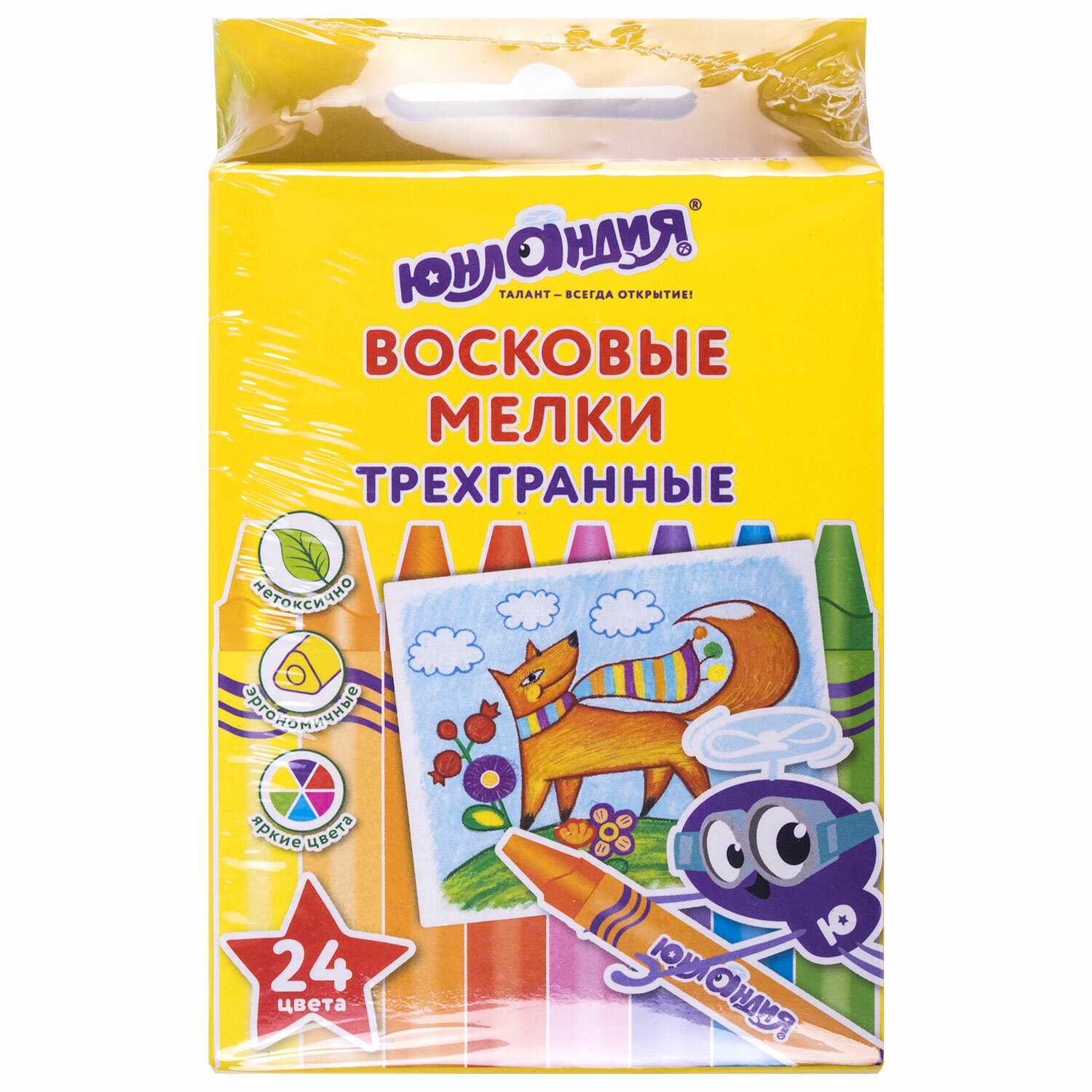 Восковые мелки Юнландия 24 шт. - фото 11