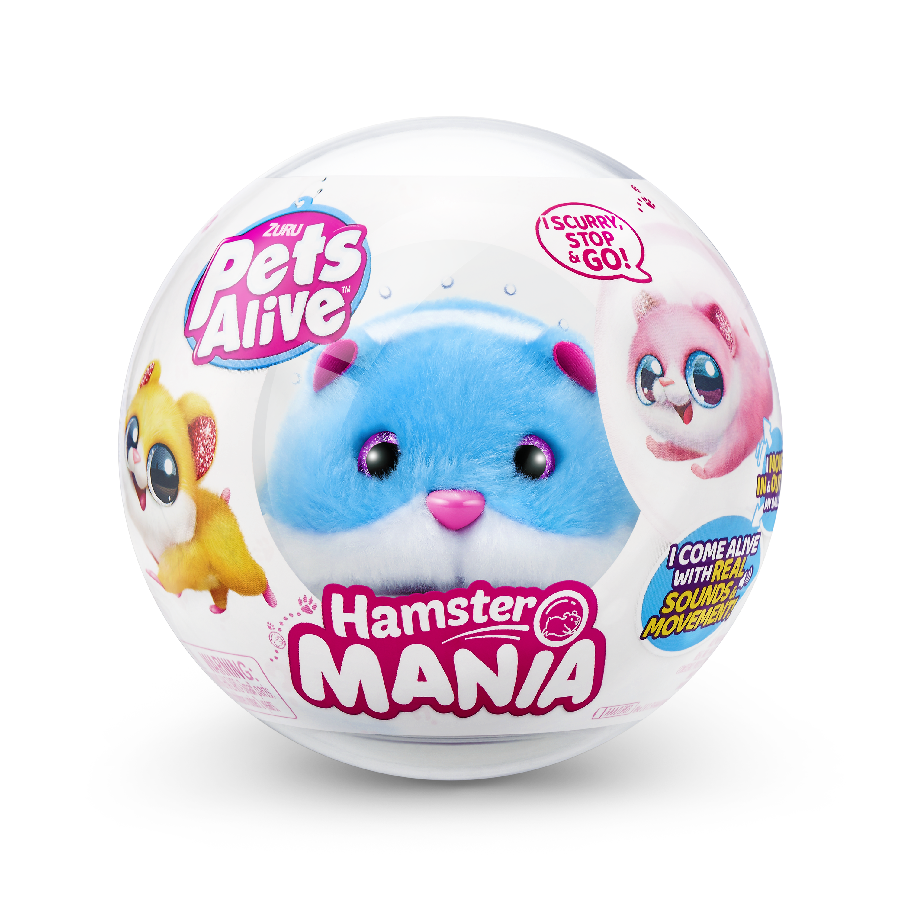 Мягкая игрушка Zuru Pets Alive Хомяк синий Hamstermania - фото 2