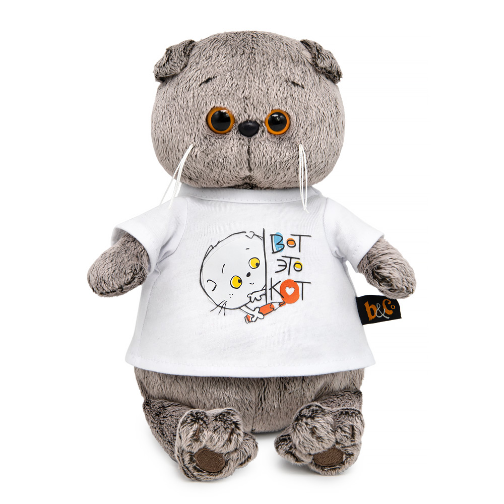 Мягкая игрушка BUDI BASA Басик в футболке с Вот это кот - фото 1
