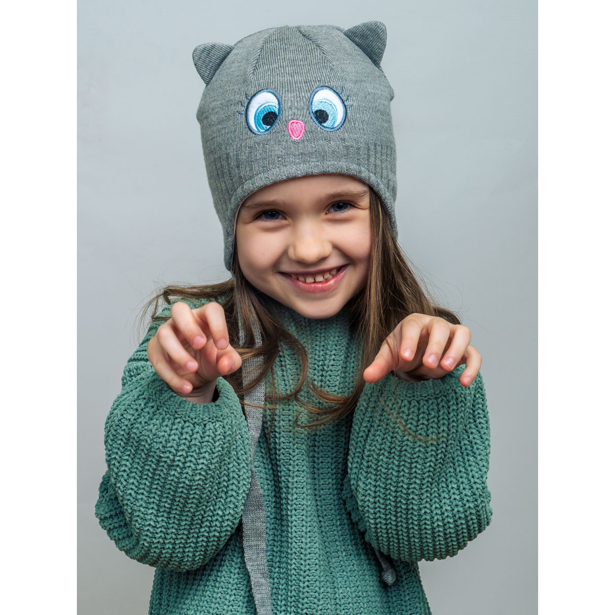 Шапка ПриКиндер D3-1952 Цвет: Серый - фото 3