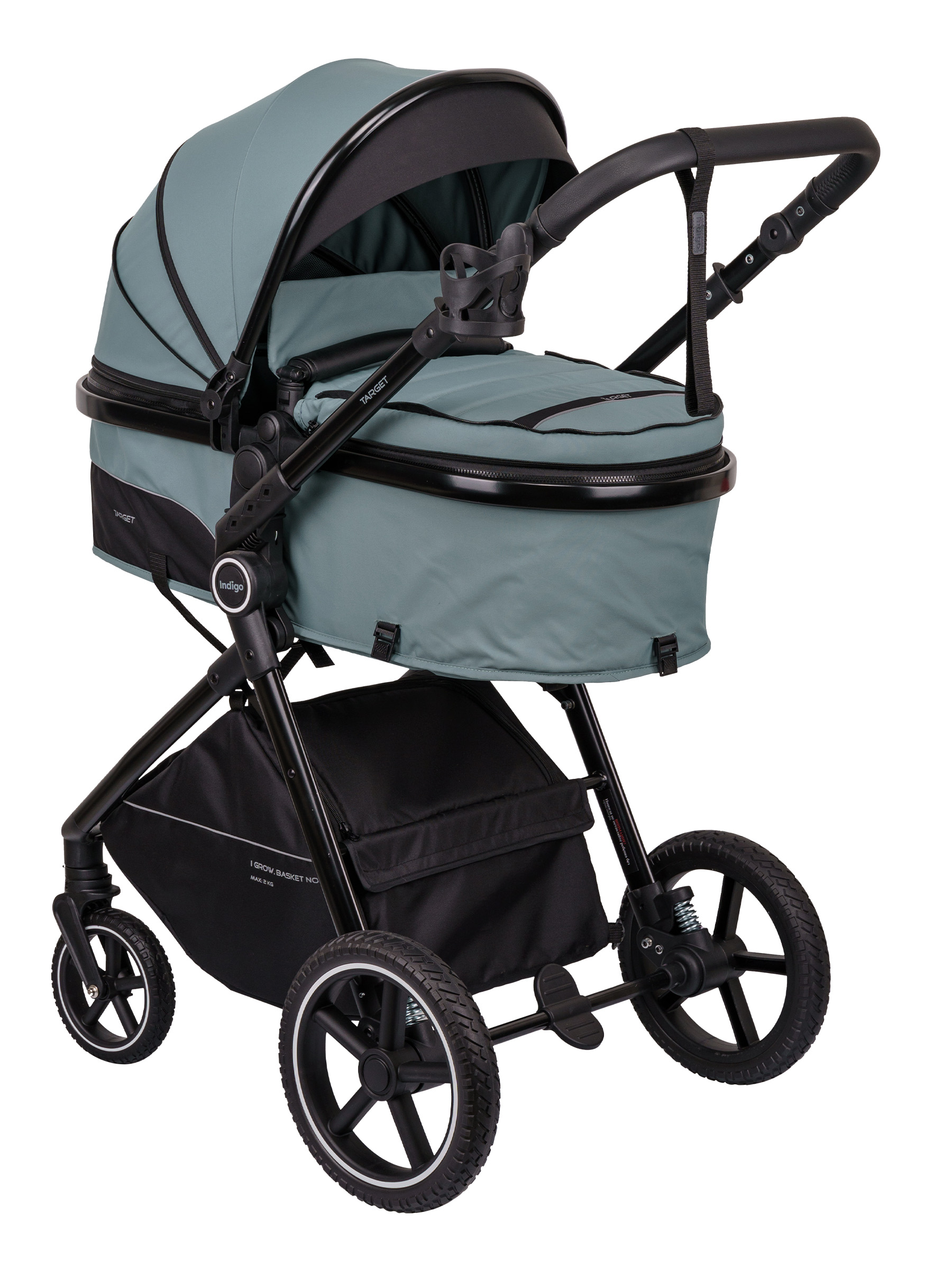 Коляска трансформер Indigo TARGET 3в1 зеленый - фото 16