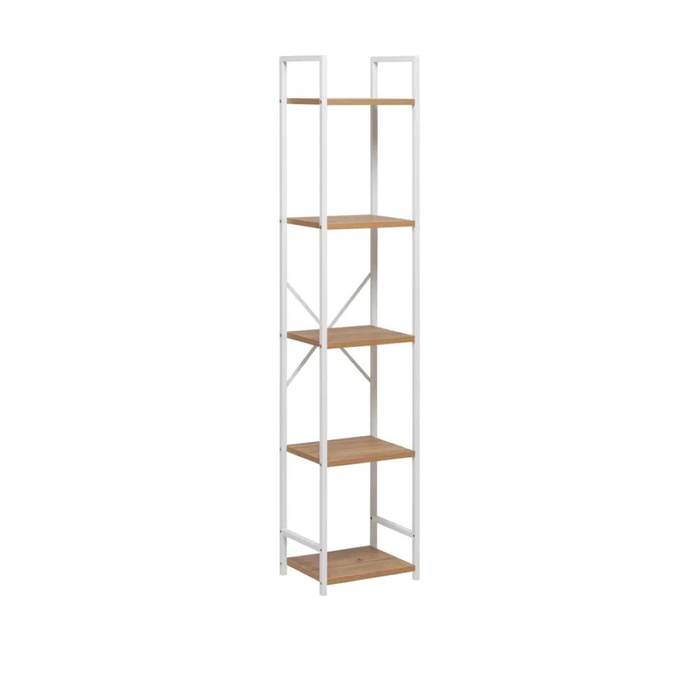 Стеллаж Leset Стилвуд 15 узкий 5 полок Белый/Дуб крафт золотой - фото 3