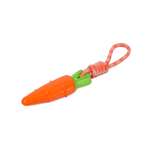 Игрушка для собак Barbaks Морковь из ТПР с пищалкой на канатике 34см